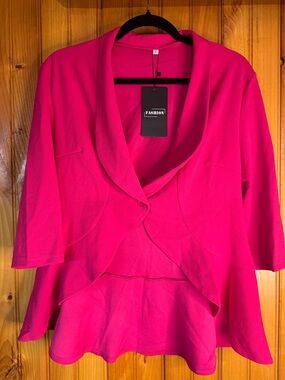 Kohl's Bright Hot Pink Open Front Layered Blazer